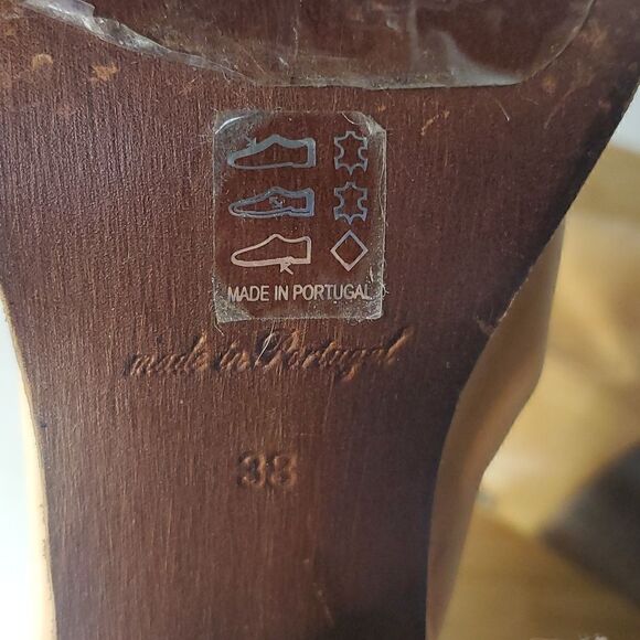 Free People Tan Elle Slouchy Leather Block Heel Boot Size 38 (7.5) - Picture 12 of 15